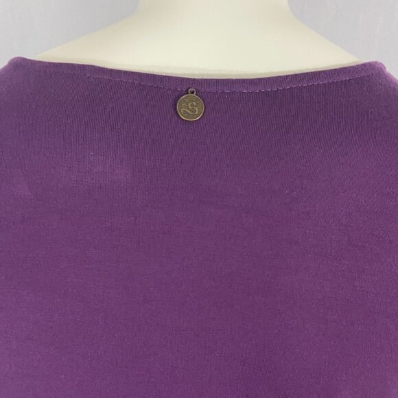 Soft Surroundings Women's Long Sleeve Bouse Top Size M V-Neck Purple NWOT - Picture 7 of 8